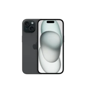 iPhone 15 de 128 GB mostrando su pantalla y módulo de cámaras